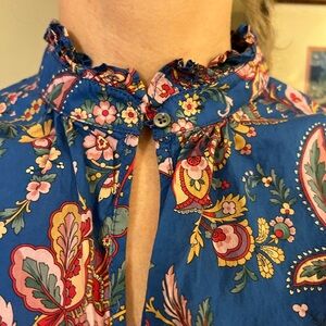 J crew & Liberty of London paisley print cotton sleeveless blouse